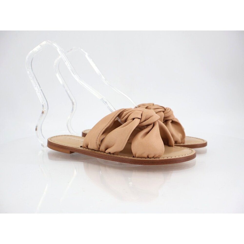 AMANU Studio Style 20 Hermanus Knotted Leather Slide Sandal Natural Beige Size 7